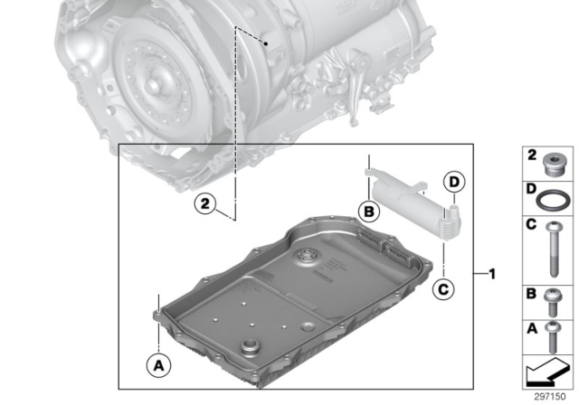 2015 BMW X3 Oil Volume Reservoir & O-Ring (GA8HP45Z) Diagram 1