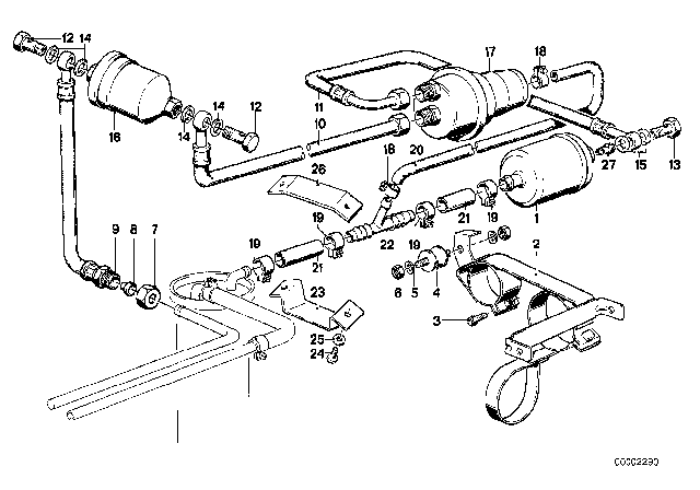 1981 BMW 320i Distribution Piece Diagram for 16121118893