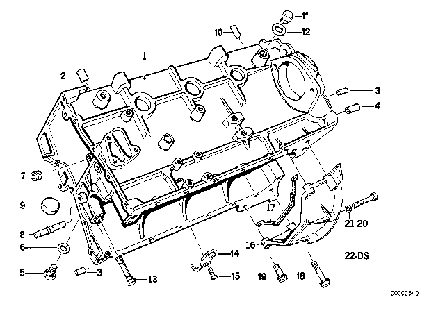 1990 BMW M3 Engine Block & Mounting Parts Diagram 1