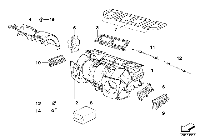 1997 BMW 528i Set Of Small Parts Adjust.Lever Diagram for 64118363780