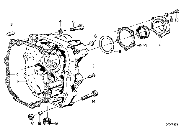 1978 BMW 320i Cover & Attaching Parts (Getrag 242) Diagram 3