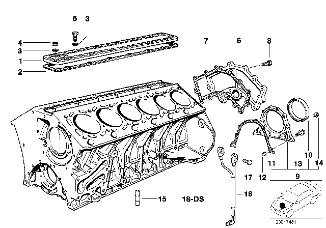 1999 BMW 750iL Engine Block & Mounting Parts Diagram 2