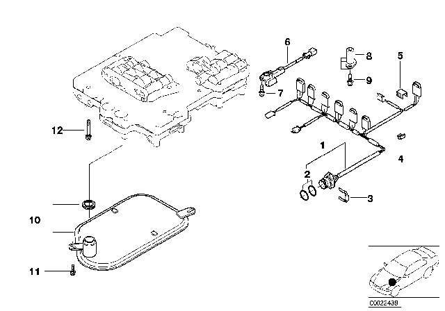 2002 BMW 320i Wiring / Oil Filter / Pulse Generator (A5S325Z) Diagram
