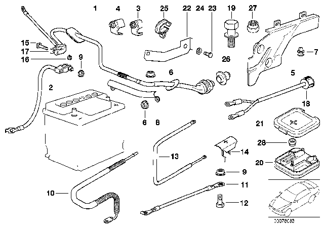 1997 BMW 540i Battery Cable Diagram 1