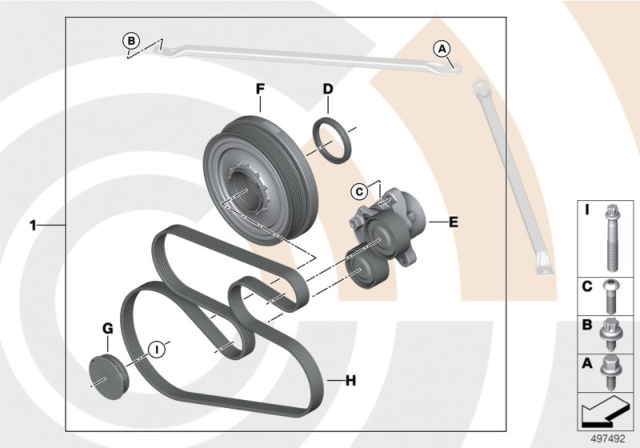 2012 BMW 335i Repair Kit Vibration Damper Diagram