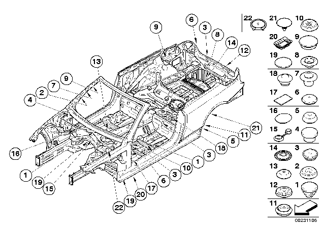 2011 BMW M3 Sealing Cap/Plug Diagram