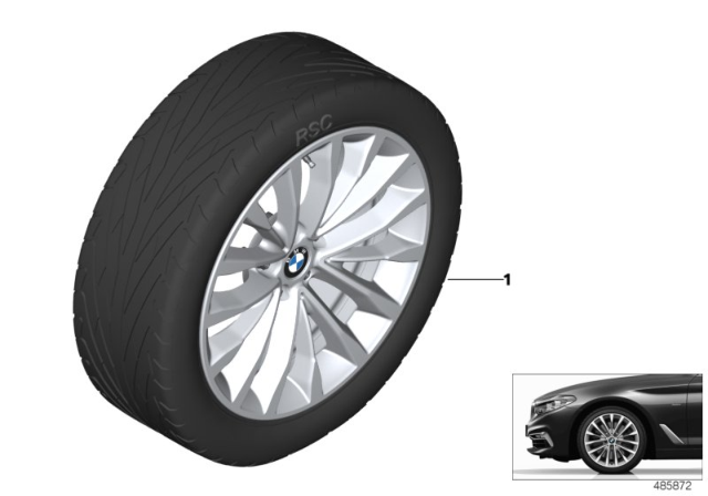 2019 BMW 540i BMW LA Wheel, W-Spoke Diagram