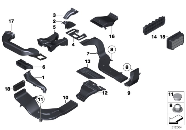 2012 BMW 740i Cold Air Duct, Left Diagram for 64229112137
