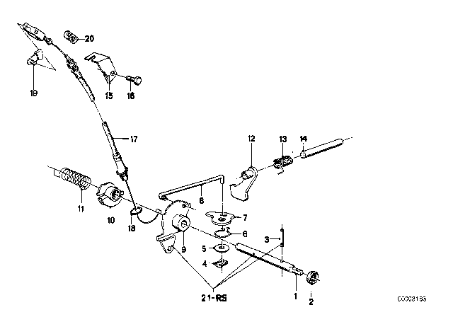 1985 BMW 735i Retainer Spring Diagram for 24341206199