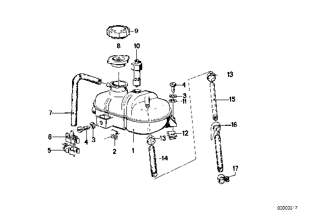 1986 BMW 735i Expansion Tank Diagram