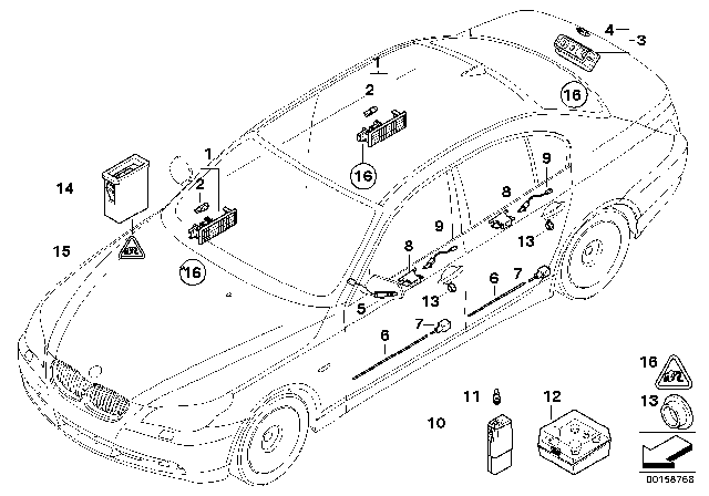 2008 BMW 535xi Lamp Outside Mirror, Right Diagram for 63316913278