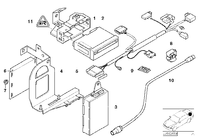1997 BMW 740iL Connecting Line Diagram for 65908360955