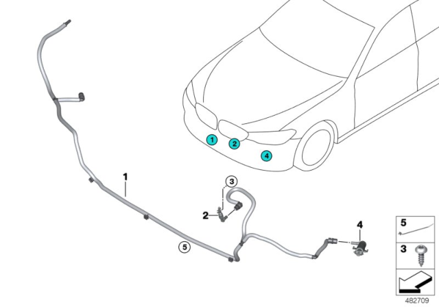 2019 BMW 540i Single Parts For Head Lamp Cleaning Diagram
