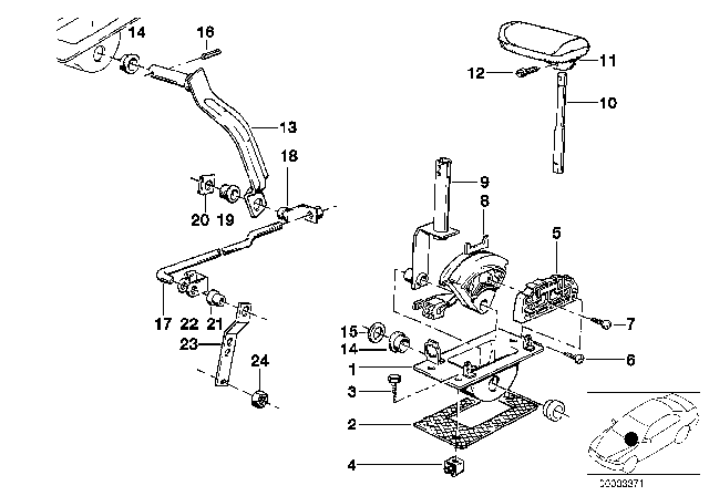 1986 BMW 325e Shift Lever-Lower Part Diagram for 25161215551