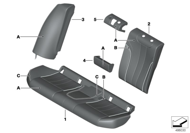 2018 BMW 530i Sedan(G30) Individual Through-Loading System Diagram