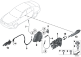 Diagram for BMW 550i Door Latch Cable - 51214872232