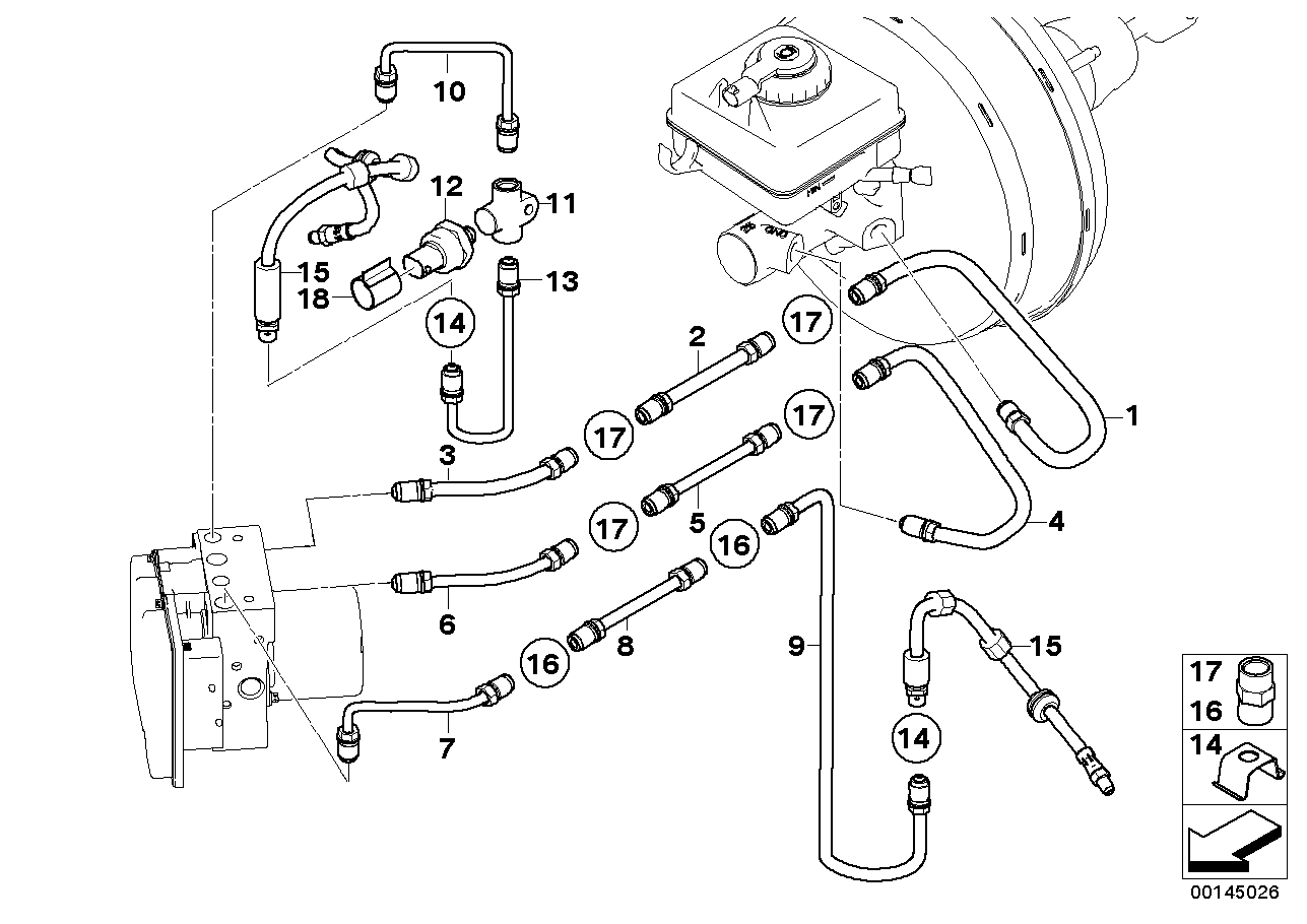 34521164458 - Genuine BMW Dsc Pressure Sensor