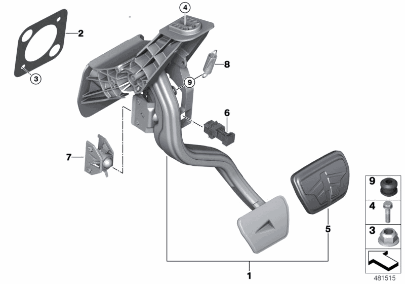 2019 BMW X3 M40i(G01) Pedal Assembly, Automatic Transmission