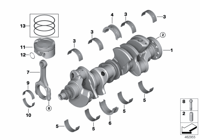 11217616597 - Genuine Bmw Crankshaft Without Bearing Shells