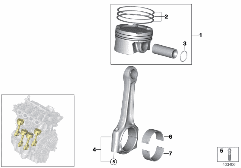 2017 BMW 430i Convertible(F33) Crankshaft Drive - Connecting Rod / Piston