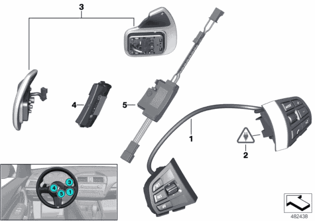 Genuine Bmw M Sport Multifct Steering Wheel Switch