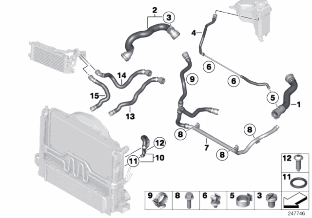 17127612445 - Genuine BMW Coolant Hose