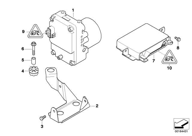 34521162889 Genuine BMW Abs/Asc+T Basic Control Unit