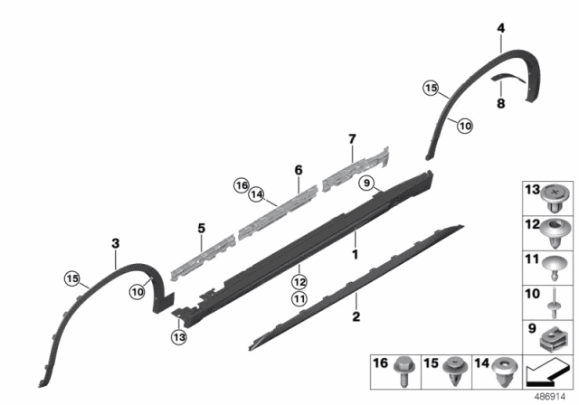 51778089919 Genuine BMW Wheel Arch Trims, Primed, Rear Left