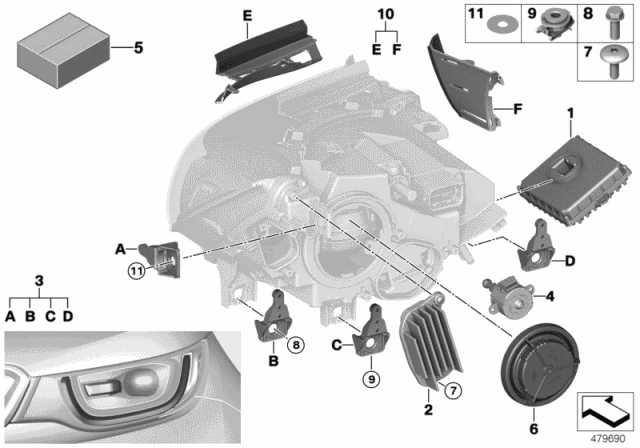 2014 Bmw I3 Base I01 Single Parts Headlight Bmw Parts Deal