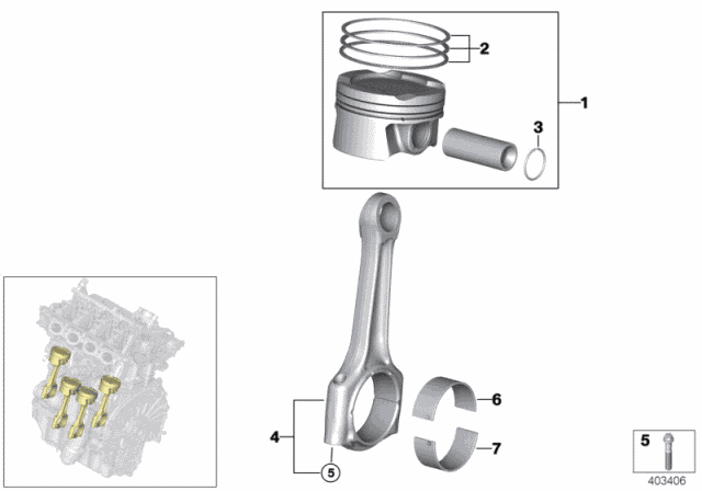 Crankshaft Drive - Connecting Rod / Piston - 2017 BMW 430i Convertible(F33)