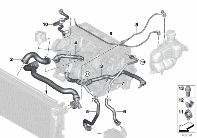 17127617377 Genuine BMW Line, Pump-Turbocharger-Heat Exchanger