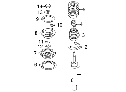 Front Coil Spring Diagram for 31336790098