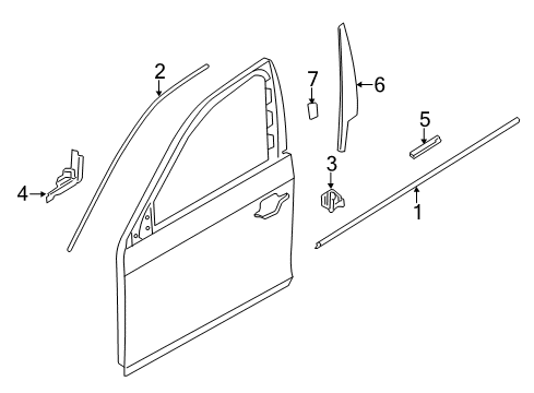 Channel Cover,Exterior,Door, Front Left Diagram for 51337392177