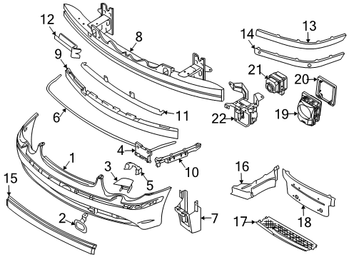 Carrier, Bumper Front Diagram for 51117135522