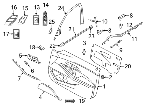 BMW 61125A4A7C2 WIRING HARN.F.DOOR TRIM PANE