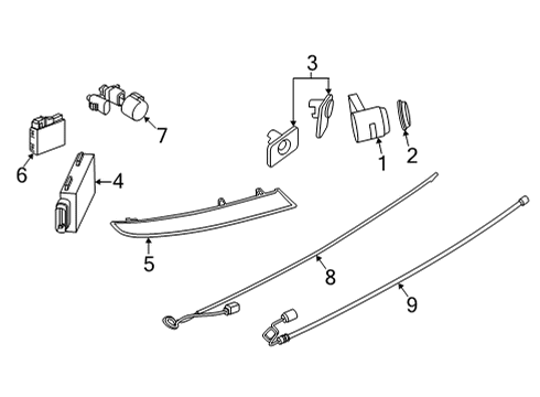 BMW 61125A209C3 SET OF CABLES, REAR BUMPER