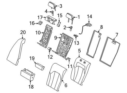 2022 BMW 228i Gran Coupe Rear Seat Components Diagram 2