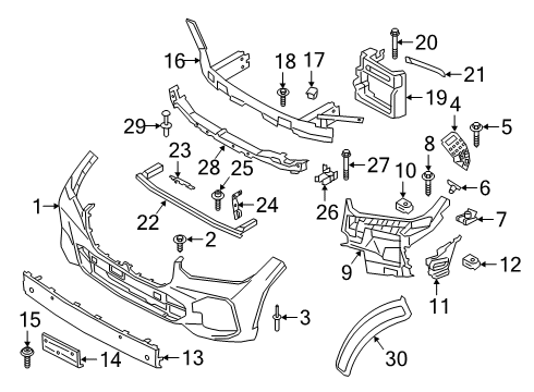 2022 BMW X5 Bumper & Components - Front Diagram 2