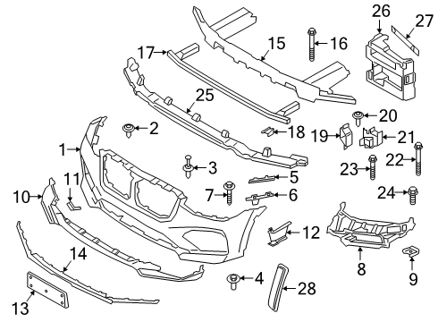 2021 BMW X4 M Bumper & Components - Front Diagram 3