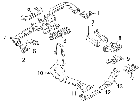 2023 BMW 540i xDrive Ducts Diagram