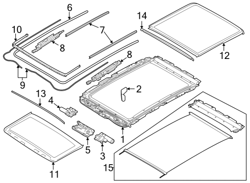 Drive Unit For Sunroof Diagram for 67617490936