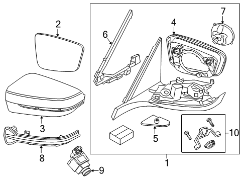 2022 BMW 745e xDrive COVER CAP, CERIUM GREY, RIGH Diagram for 51165A17B48