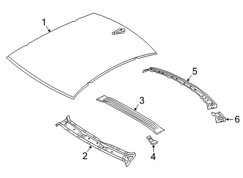 2021 BMW 530e Roof & Trim Diagram 1