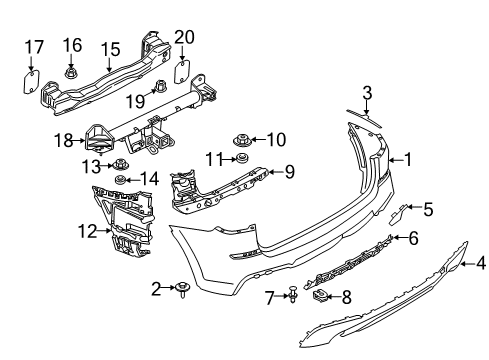 2021 BMW X3 M Bumper & Components - Rear Diagram 1