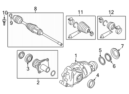 2024 BMW M8 Carrier & Front Axles Diagram