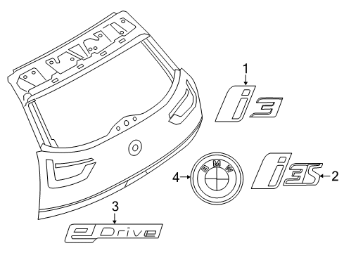 2021 BMW i3 Exterior Trim - Lift Gate Diagram