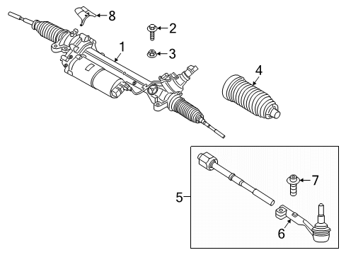 2022 BMW Z4 Steering Column & Wheel, Steering Gear & Linkage Diagram 2