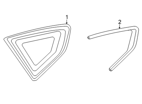 2022 BMW X6 Glass & Hardware - Quarter Panel Diagram