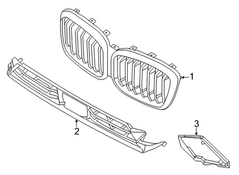 2023 BMW X3 M Grille & Components Diagram 3