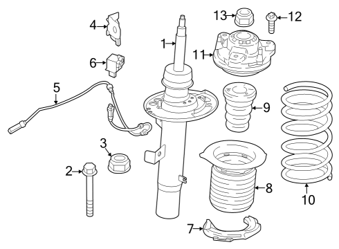 2023 BMW X3 M Struts & Components - Front Diagram 3